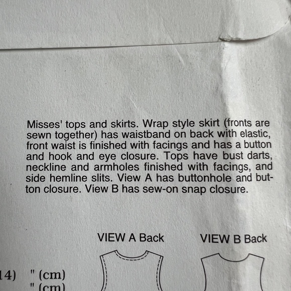 Kwik Sew Pattern Wrap Style Skirt 2 Length & Top 2 Styles 2946 Uncut Sealed 2000 - Picture 3 of 5